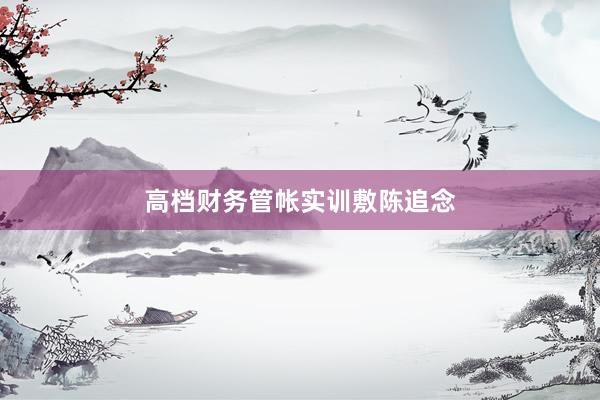 高档财务管帐实训敷陈追念